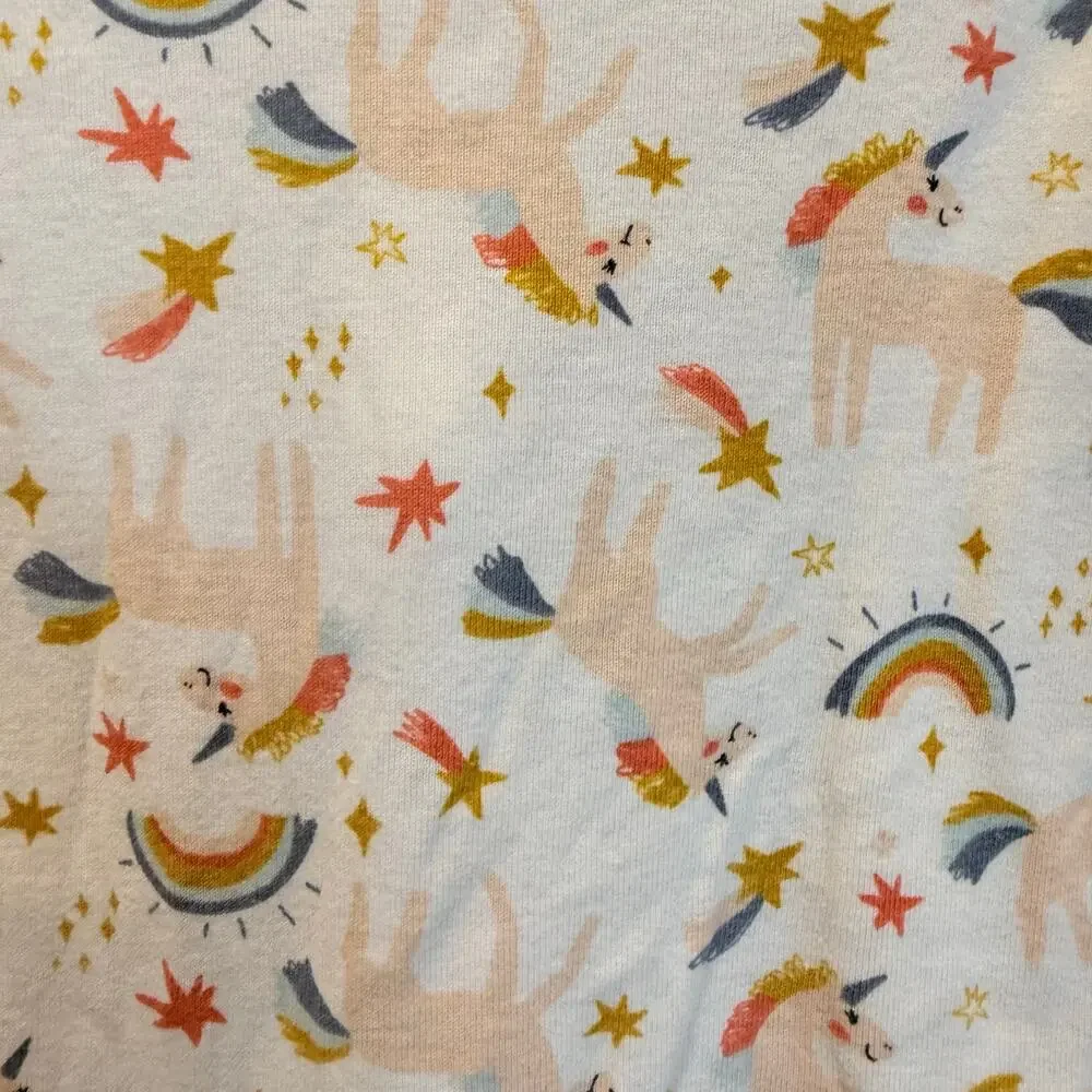 Old Navy Girls 5T 5 Pajamas Zip Up Sleeper One Piece PJs Unicorn Rainbow